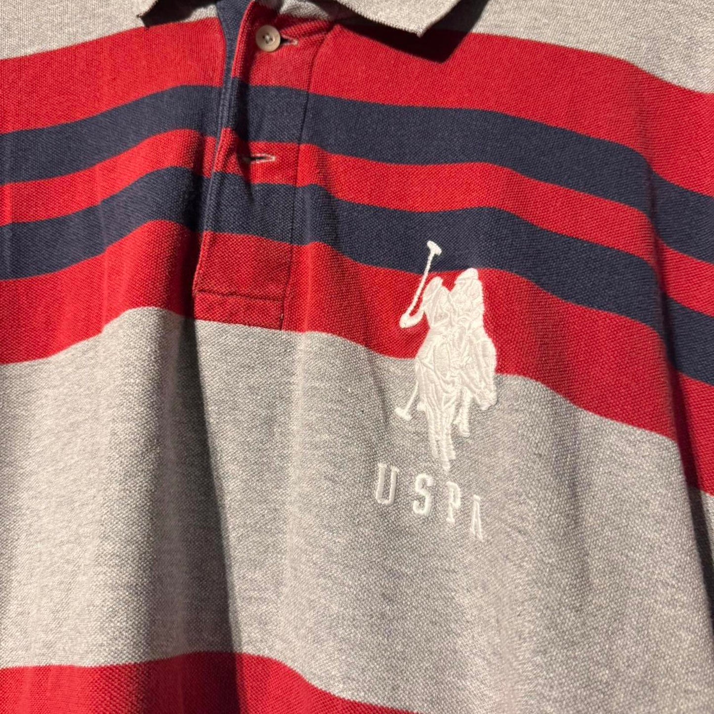 Vintage U.S. Polo Assn. Striped Polo Shirt (L)
