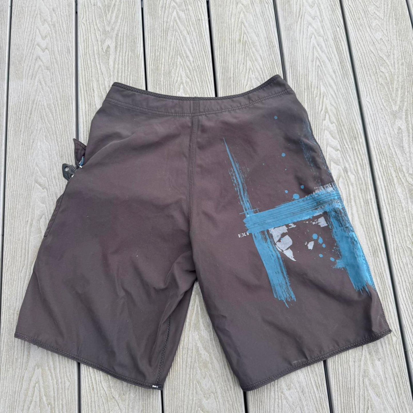 Oakley Technical Board Shorts – Brown/Blue Graphic – W32