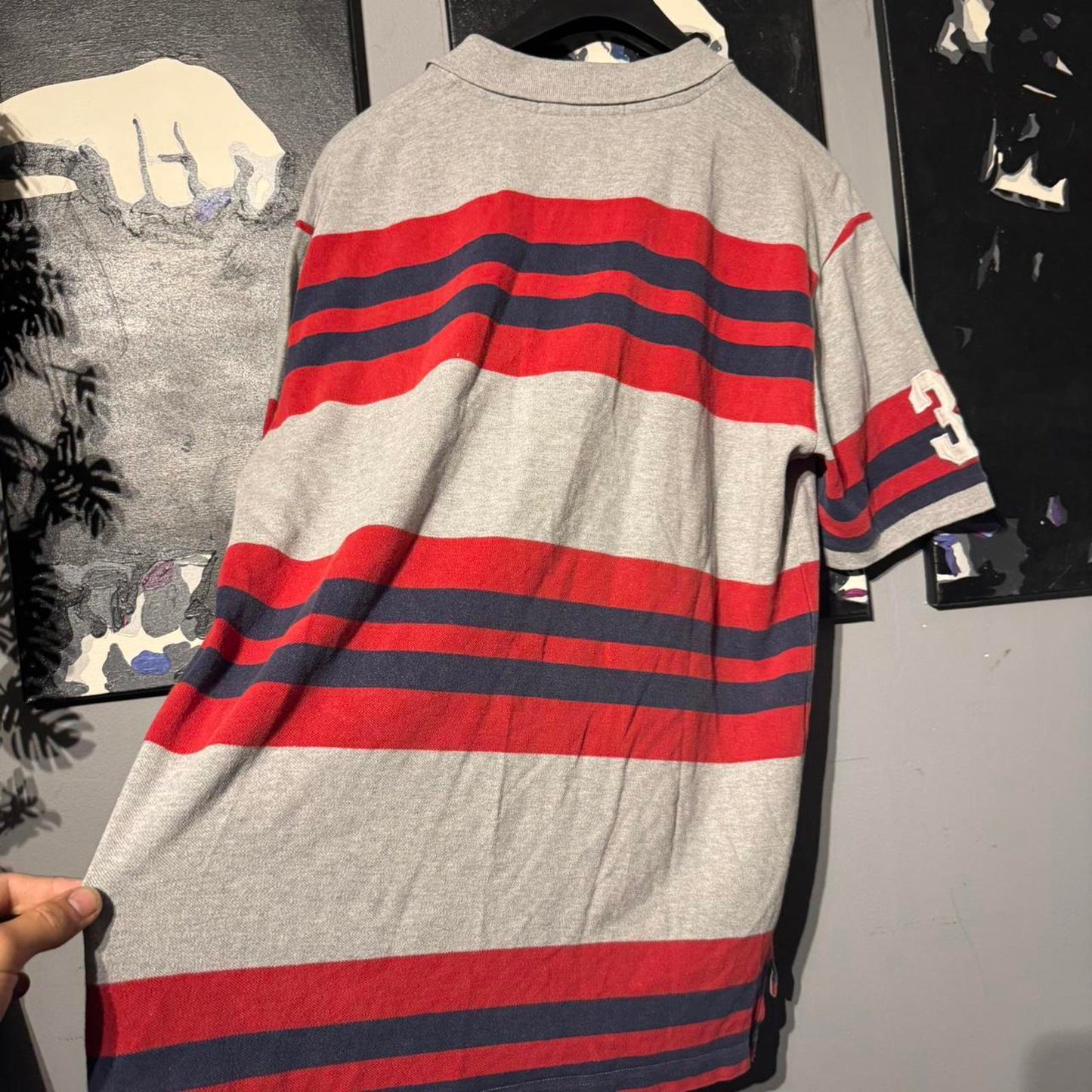 Vintage U.S. Polo Assn. Striped Polo Shirt (L)