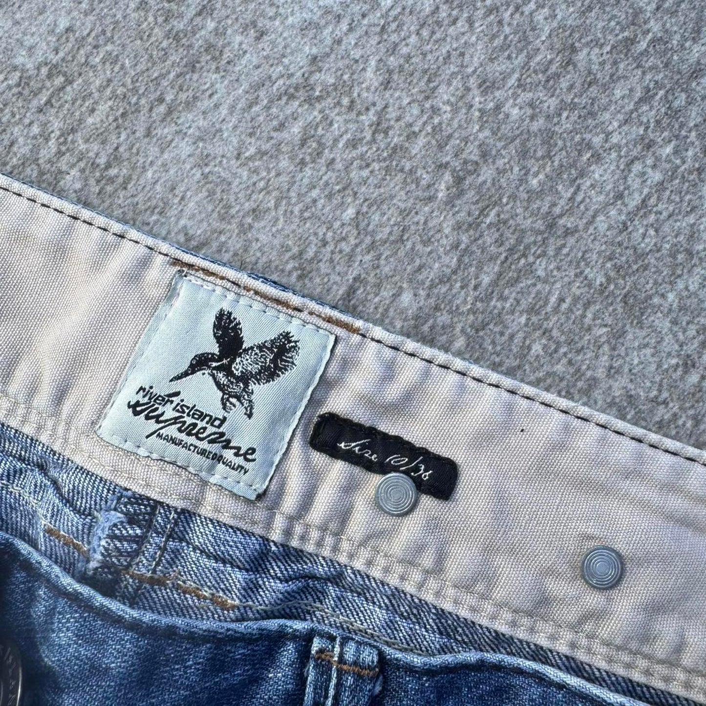River Island Streamline Utility Jeans – Blue (W36)