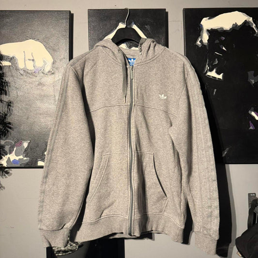Adidas Originals Fleece-Lined Zip Hoodie – Grey Marl