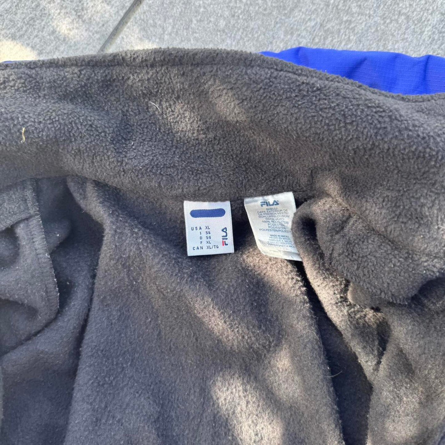 Fila 90s Style Blue & Black jacket ( plus detachable fleece)