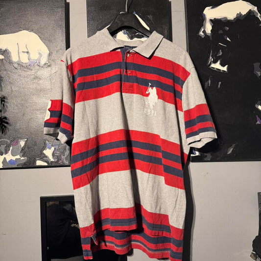 Vintage U.S. Polo Assn. Striped Polo Shirt (L)