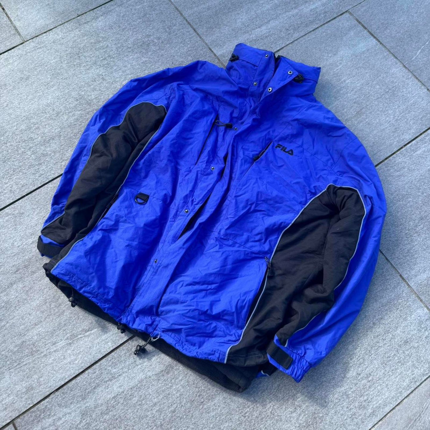 Fila 90s Style Blue & Black jacket ( plus detachable fleece)
